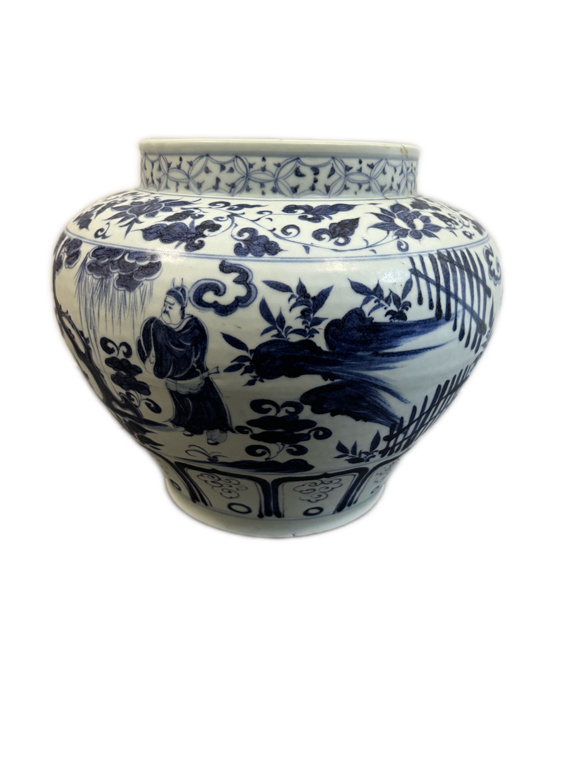 元代青花三顾茅庐图罐