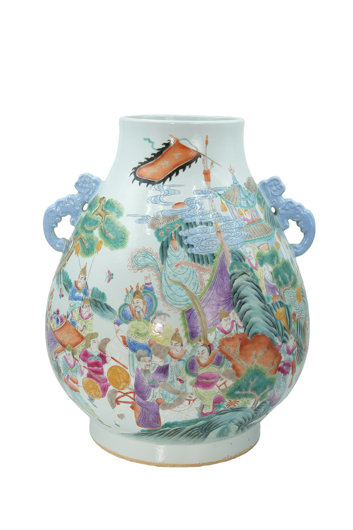 五彩人物纹双耳尊