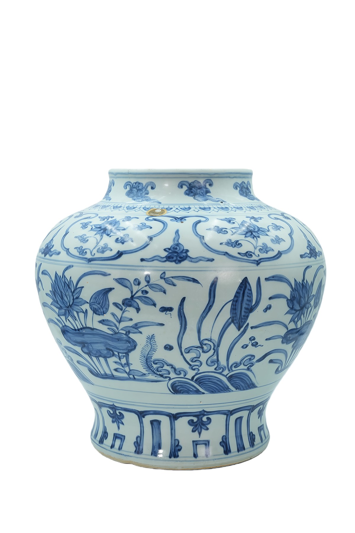 青花玉藻纹大罐