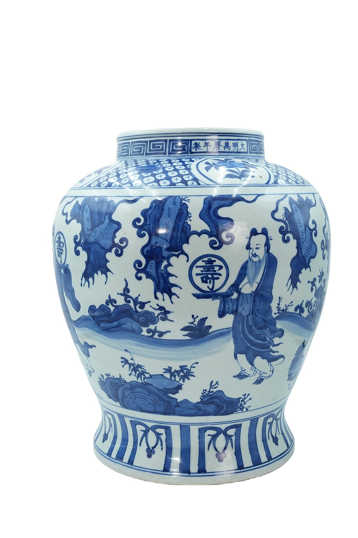 青花八仙祝寿大罐