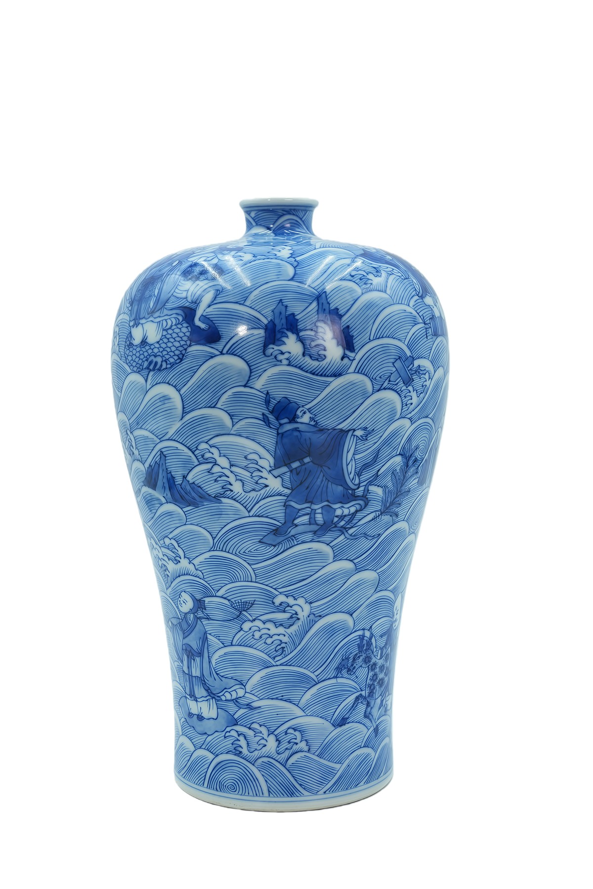 青花八仙过海梅瓶